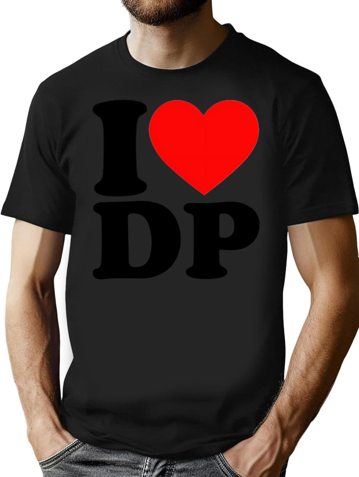 I Love Dp Funny Vintage T-Shirt - Retro Graphic Casual Tee - Black
