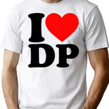 I Love Dp Funny Vintage T-Shirt - Retro Graphic Casual Tee - White