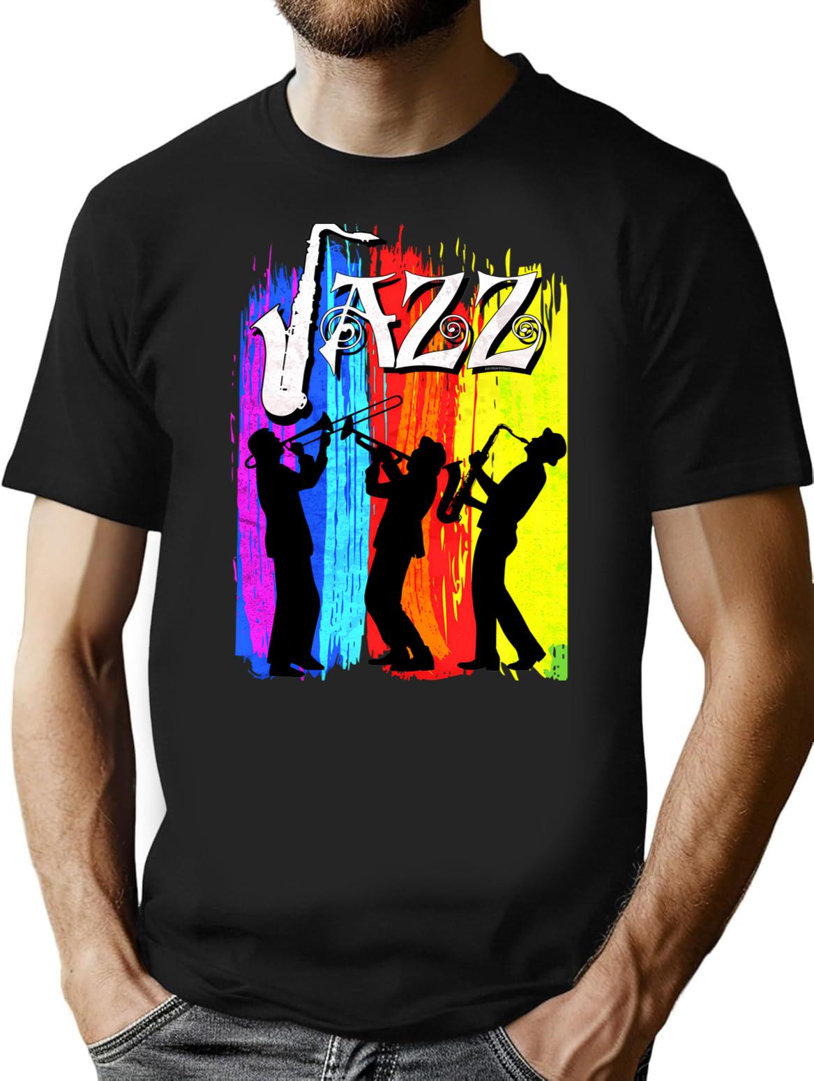 I Love Jazz T-Shirt - Retro Graphic Tee for Men & Women - Black