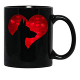 I Love My German Shepherd Dog Valentine'S Day Black Coffee Mug - Black