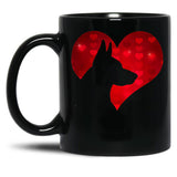 I Love My German Shepherd Dog Valentine'S Day Black Coffee Mug