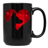 I Love My German Shepherd Dog Valentine'S Day Black Coffee Mug - Black