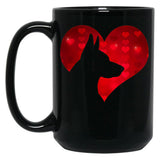 I Love My German Shepherd Dog Valentine'S Day Black Coffee Mug