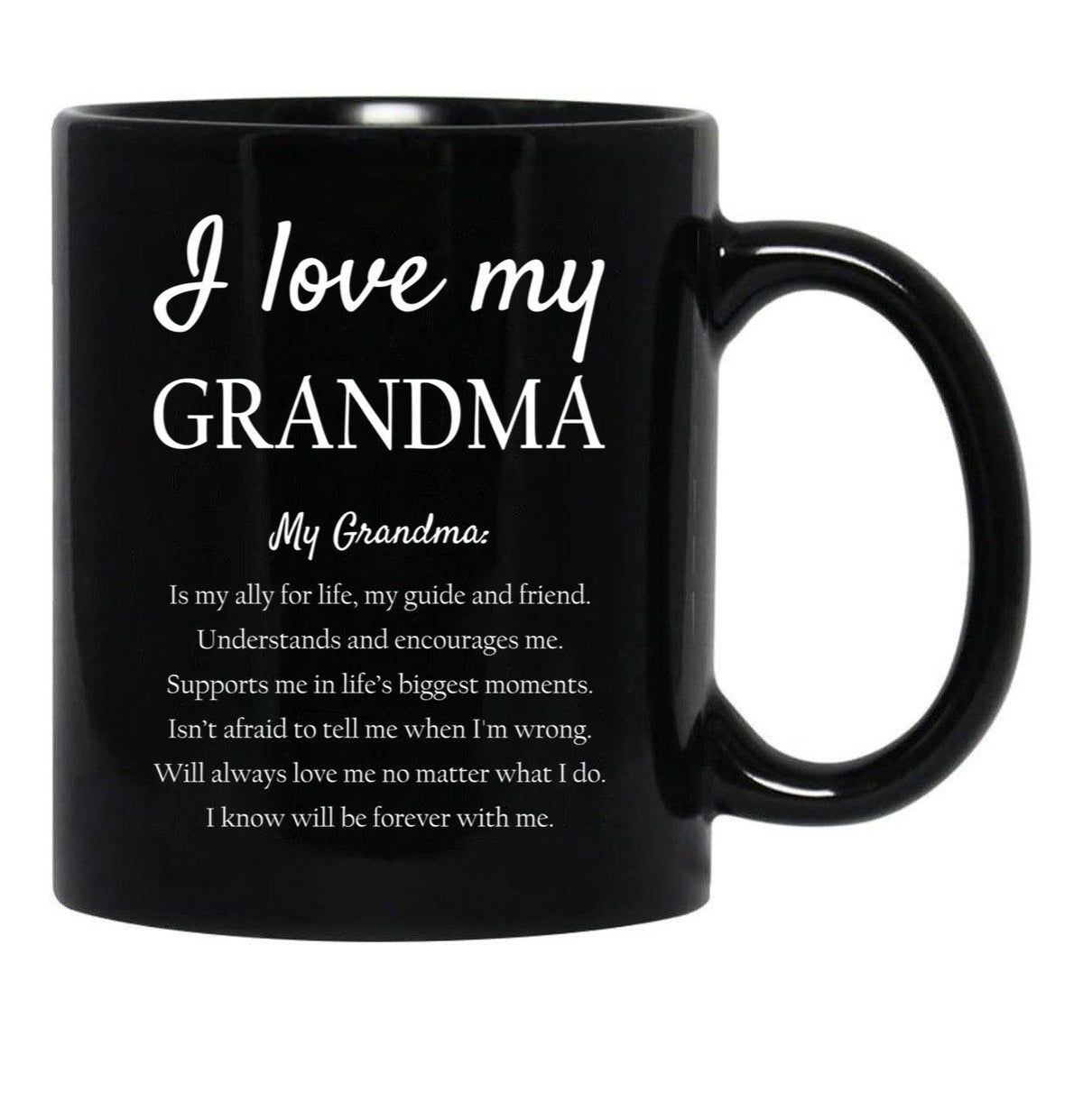 I Love My Grandma Black Coffee Mug - Black