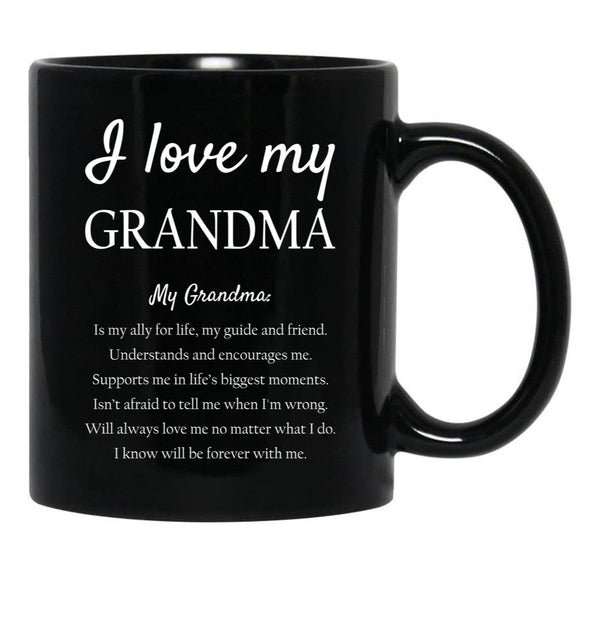 I Love My Grandma Black Coffee Mug - Black