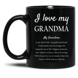 I Love My Grandma Black Coffee Mug