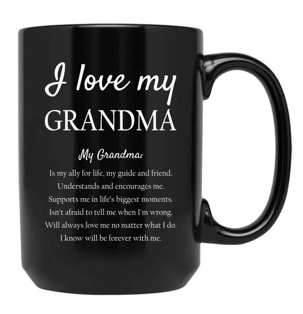 I Love My Grandma Black Coffee Mug - Black