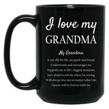 I Love My Grandma Black Coffee Mug