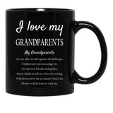 I Love My Grandparents Black Coffee Mug - Black