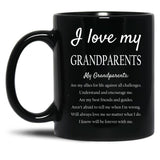 I Love My Grandparents Black Coffee Mug