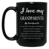 I Love My Grandparents Black Coffee Mug