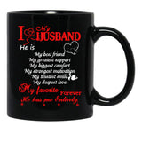 I Love My Husband Mug Black Coffee Mug - Black