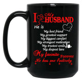 I Love My Husband Mug Black Coffee Mug