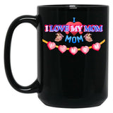 I Love My Mom Design Black Coffee Mug