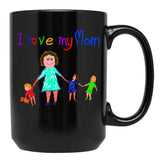 I Love My Mom - Mumlife Black Coffee Mug - Black