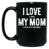 I Love My Mom - Videogames - Gift Black Coffee Mug