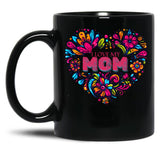 I Love My Mom Vintage Flowers Floral Print Wildflowers Folklore Graphic Black Coffee Mug