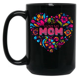 I Love My Mom Vintage Flowers Floral Print Wildflowers Folklore Graphic Black Coffee Mug