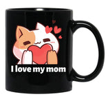 I Love My Mom (16) Black Coffee Mug - Black