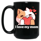 I Love My Mom (16) Black Coffee Mug