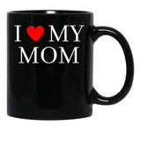 I Love My Mom (19) Black Coffee Mug - Black