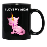 I Love My Mom (1) Black Coffee Mug - Black