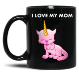 I Love My Mom (1) Black Coffee Mug
