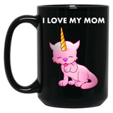 I Love My Mom (1) Black Coffee Mug