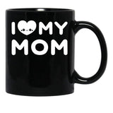 I Love My Mom (21) Black Coffee Mug - Black