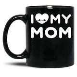I Love My Mom (21) Black Coffee Mug