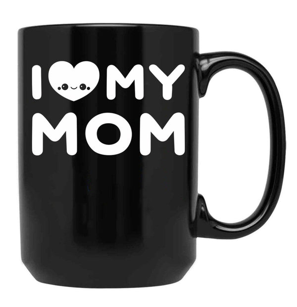 I Love My Mom (21) Black Coffee Mug - Black