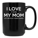 I Love My Mom (25) Black Coffee Mug - Black