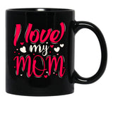 I Love My Mom (26) Black Coffee Mug - Black