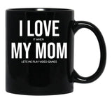 I Love My Mom (29) Black Coffee Mug - Black