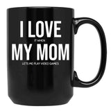 I Love My Mom (29) Black Coffee Mug - Black