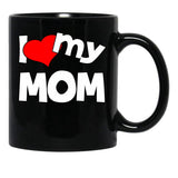 I Love My Mom (2) Black Coffee Mug - Black