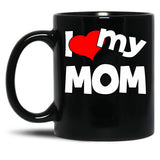 I Love My Mom (2) Black Coffee Mug