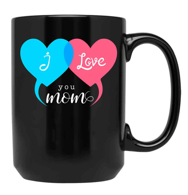 I Love My Mom (30) Black Coffee Mug - Black