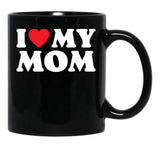 I Love My Mom (31) Black Coffee Mug - Black