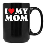 I Love My Mom (31) Black Coffee Mug - Black