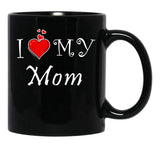 I Love My Mom (33) Black Coffee Mug - Black