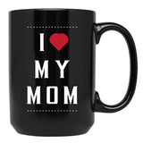 I Love My Mom (36) Black Coffee Mug - Black
