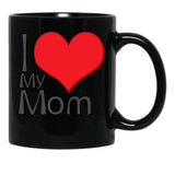 I Love My Mom (38) Black Coffee Mug - Black