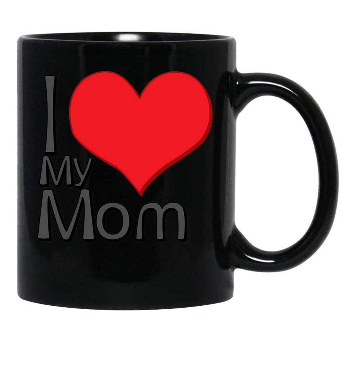 I Love My Mom (38) Black Coffee Mug - Black