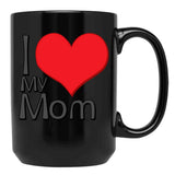 I Love My Mom (38) Black Coffee Mug - Black
