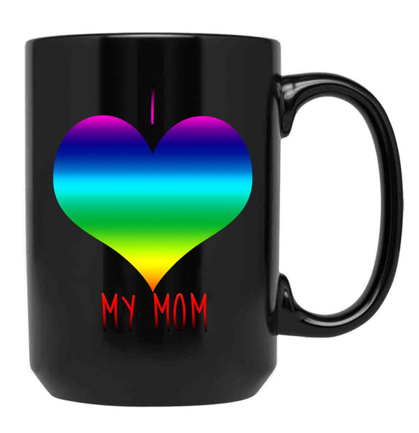 I Love My Mom (3) Black Coffee Mug - Black