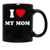 I Love My Mom (5) Black Coffee Mug - Black