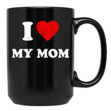 I Love My Mom (5) Black Coffee Mug - Black