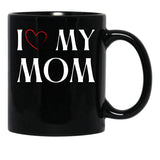 I Love My Mom (9) Black Coffee Mug - Black