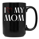 I Love My Mom (9) Black Coffee Mug - Black